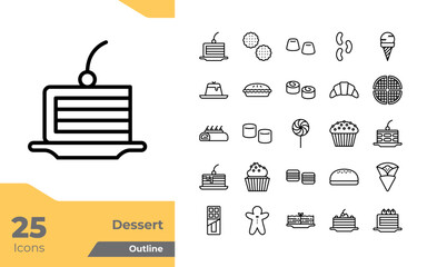 Dessert Outline Icons