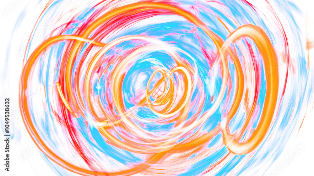 Poster vibrant swirls of blue, orange, and red light create a dynamic, abstract pattern, isolated on transp