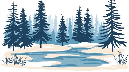 Obraz premium Tranquility of the Winter Forest