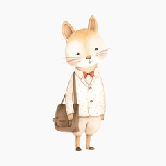 Charming anthropomorphic fox illustration