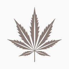 Naklejka premium Brown cannabis leaf illustration