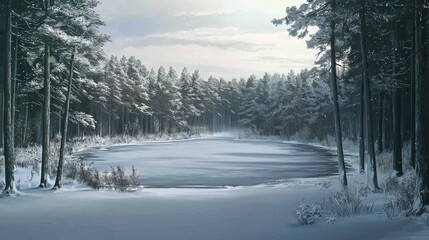 Fototapeta premium Tranquility of the Winter Forest