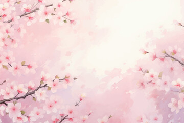 Fototapeta premium Beautiful cherry blossom watercolor painting