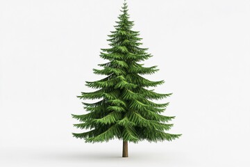 Fototapeta premium Detailed Evergreen Tree 3D Model with Dense Foliage