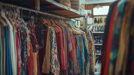 a Vintage Clothing Store Filled with Unique, Colorful  Clothes.