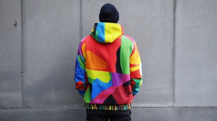 Abstract printed designs in vivid colors, fashion-forward and unisex, adding a unique touch to any wardrobe