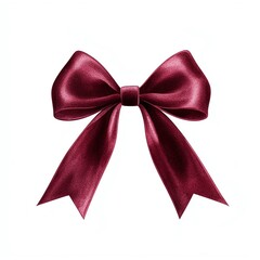 Elegant maroon satin bow with a glossy finish and intricate loops, perfect for gift wrapping, decoration, or fashion accessories.