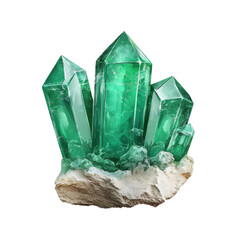 Abstract colorful style emerald, isolated on a white background. cutout png