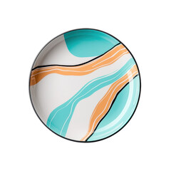 Abstract style plate, isolated on a white background. cutout png