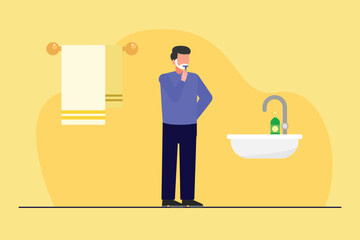 Wake Up concept. Colored flat vector illustration isolated.