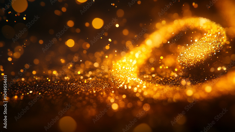 Aufkleber glittering golden particles create a magical atmosphere in an abstract setting during evening hours