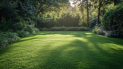 2410_013.pristine turf grass, varied shades of green, subtle light and shadow play, hyper-realistic plant textures, manicured garden aesthetic, environmental photography