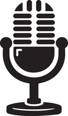 microphone logo, icon, symbol silhouette vector art illustration