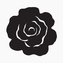Elegant black rose silhouette design