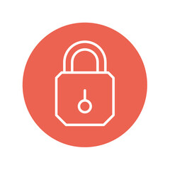 lock color line icon with white background vector stock illustration