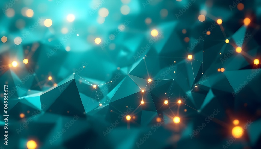 Leinwandbilder abstract background, fractal polygon background turquoise and white. abstract background with geomet