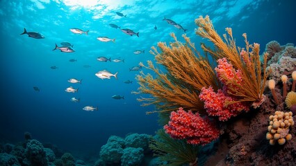 Fototapeta premium Light and shadow of the underwater world