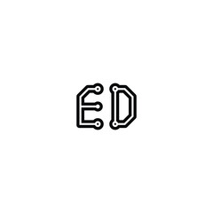 ED monogram logo design letter text name symbol monochrome logotype alphabet character simple logo