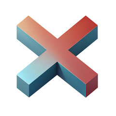 Fototapeta premium Illustration isometric of X mark isolated on a white background