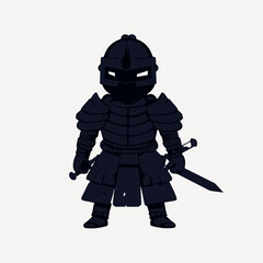 Fototapeta premium Medieval knight in black armor