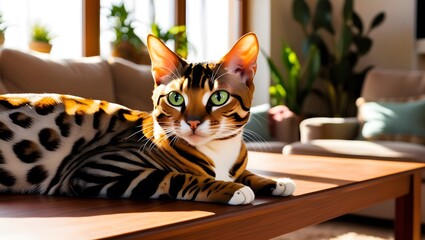 View of adorable Cute domestic domestic cat