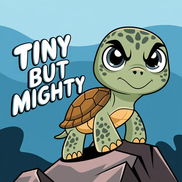 "Tony But MIghty" quote image,  simple cute flat design