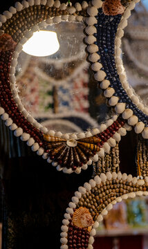 Designer handmade mirror decorated with sea shell