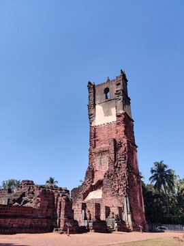 Shot of Augustine Tower with clear blue sky