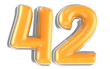 Font And Number Gold For Design 3D Render
