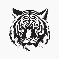 Bold tribal tiger head illustration