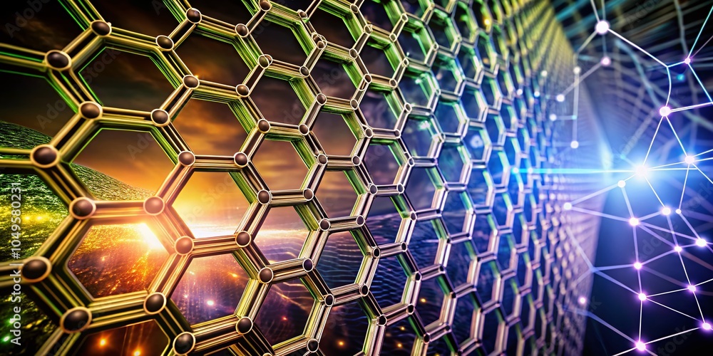 Poster abstract hexagon pattern - digital network concept for modern designs and technology visuals