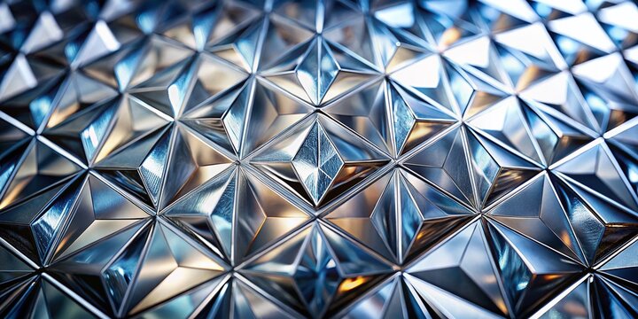 Abstract Silver Metallic Rombus Pattern - Geometric Design for Modern Aesthetics