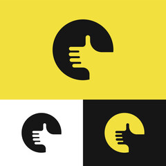 The approved design creativity combines the letter 'E' with a thumbs up, symbolizing a well-received idea
