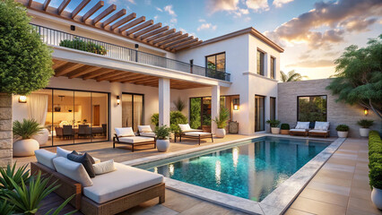 Fototapeta premium swimming pool in resort