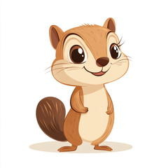 A cute cartoon squirrel with a big smile on its face. 
