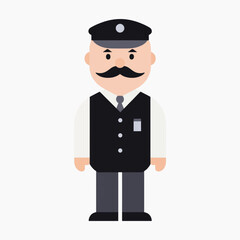 Obraz premium Cartoon policeman in uniform