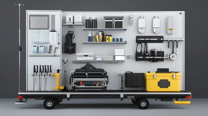 Mobile Medical Unit with Equipment and Supplies