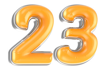 Number 3D Render Yellow