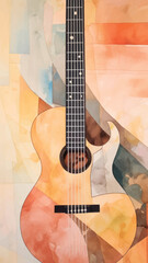 Obraz premium Colorful abstract guitar painting