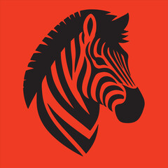 zebra face vector silhouette
