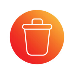 Delete Symbol gradient icon with white background vector stock illustration