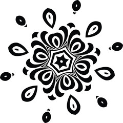 Big Flower Mandala Art Circular Pattern in the Form of a Mandala Decorative Ornament in Ethnic Oriental Style.