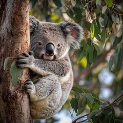 Fototapeta premium koala in his eucalyptus II , australia