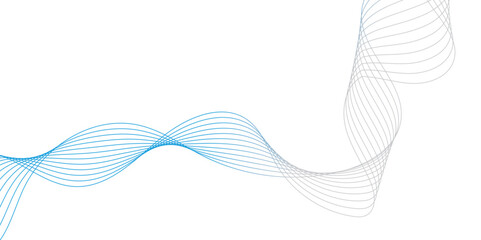 Abstract vector background with blue wavy lines. Blue wave background. Light blue lines vector illustration. Curved wave. Abstract wave element for design.