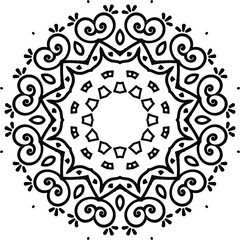 Mandala Art Line Work Circular Pattern in the Form of a Mandala Decorative Ornament in Ethnic Oriental Style.