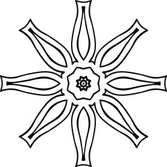 Flower Mandala Art Colourful Circular Pattern in Form of Mandala With Flower for Henna, Mehndi, Tattoo, Decoration Decorative Ornament in Ethnic Oriental Style.