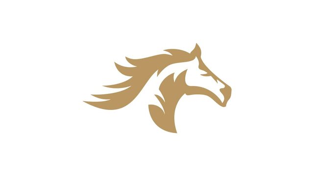 elegant horse. Strong mustang mammal animal icon concept animated horse motion