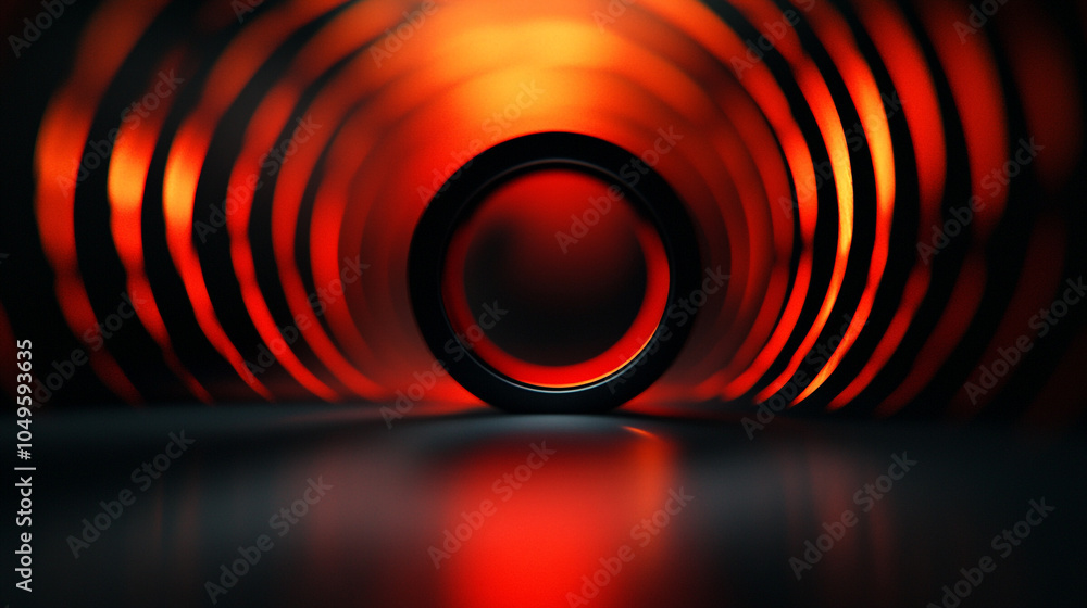 Poster a ring placed in a glowing tunnel of red light creating a captivating visual effect