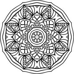Fototapeta premium Flower Mandala Art Drawing Circular Pattern in the Form of a Mandala Decorative Ornament in Ethnic Oriental Style.