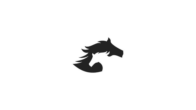 elegant horse. Strong mustang mammal animal icon concept animated horse motion